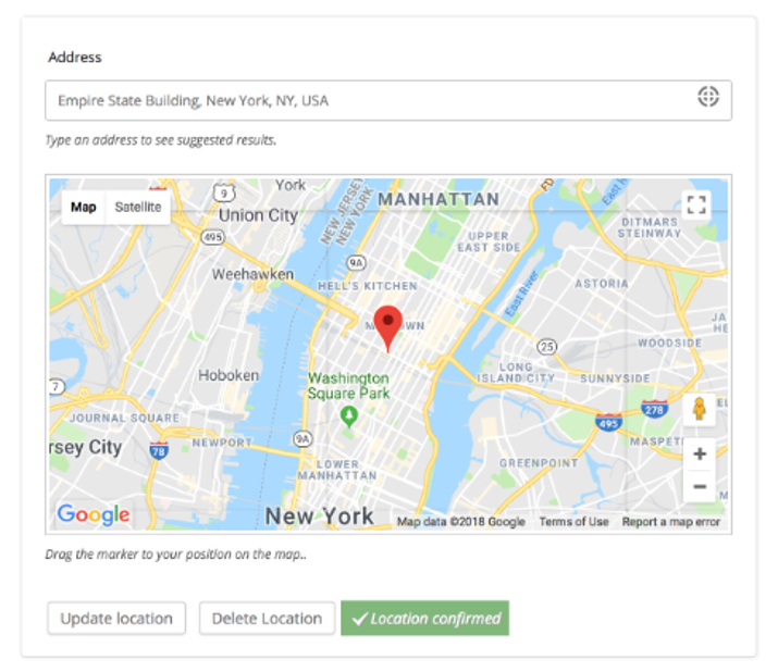 Shipping Location Map